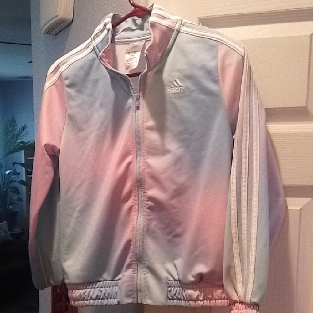 Adidas Kids Pastel Jacket - Pink and Blue